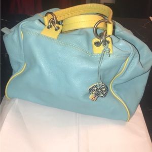 Stylish Blue and Yellow Women's Bag